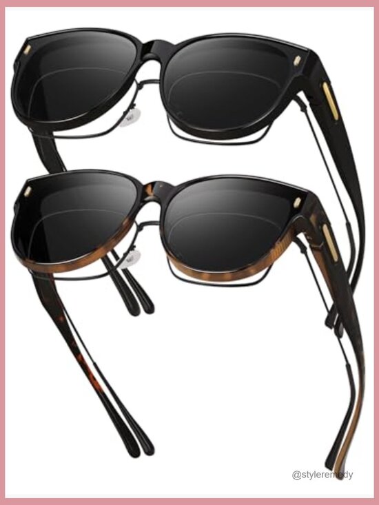 Polarized Fit Over Glasses Sunglasses Large Round Cateye UV400 main image 6